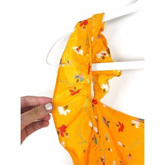 Madewell Mustard Floral Ruffle Camisole - Picture 4 of 7